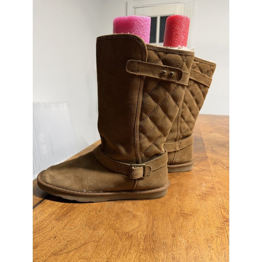 Sonoma Life & Style Women's Size 9 Boots Carmel Brown Suede Leather Faux Fur